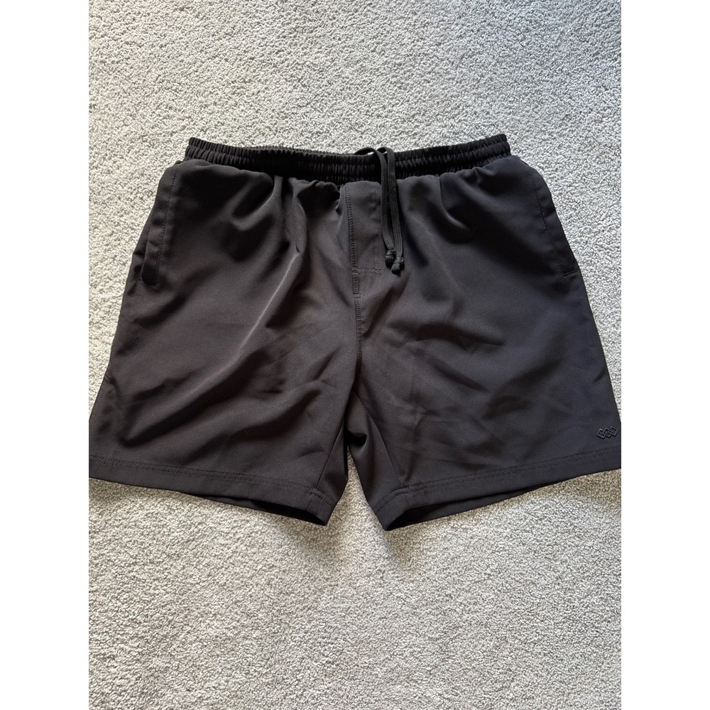 LEG3ND Mens Athletic Shorts Black Elastic Waist Drawstring Gym Training XL